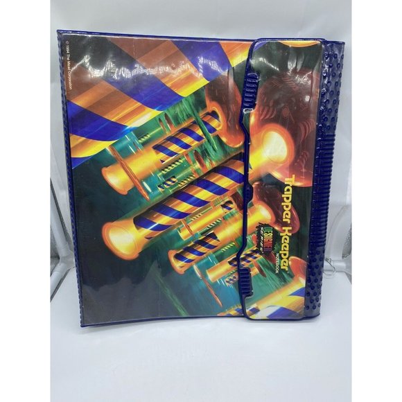 Mead Trapper Keeper 3 Ring Portfolio Notebook Blue Designer Hook Loop Closer - Picture 1 of 9